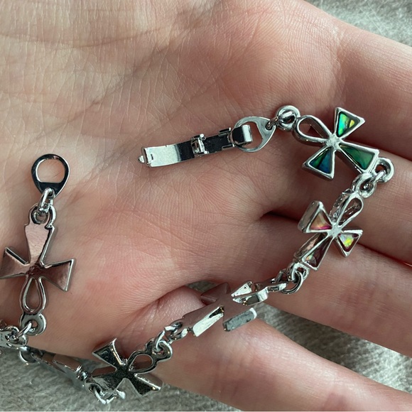Multicolor Cross Charm Bracelet - Picture 3 of 4